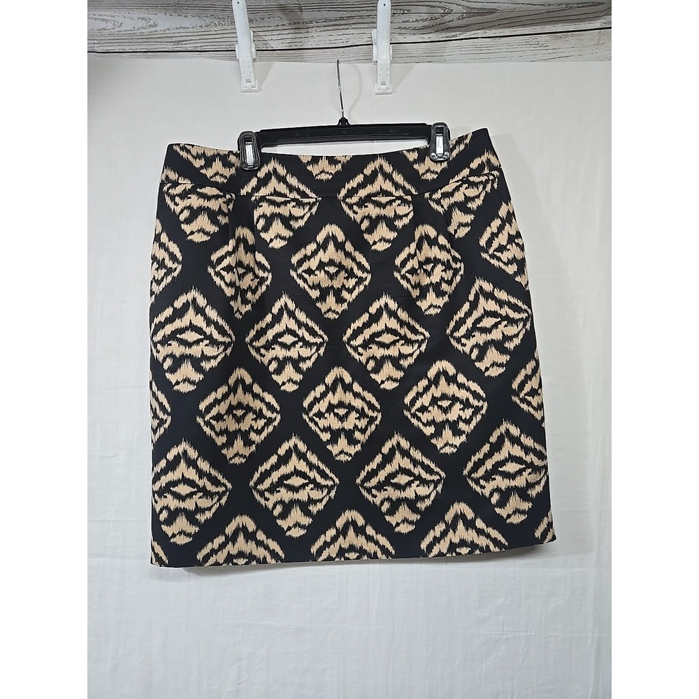 Vintage‎ Talbots Women's Skirt Sz 16 Brown Black A-Line  Silk Blend Lined Zipper